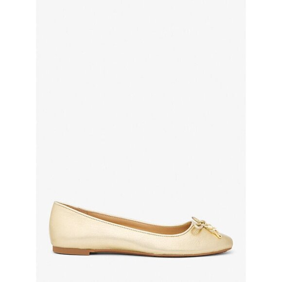 Michael Michael Kors Ballet Flat Womens Size 8 Nori Pale Gold Leather Slip On - Picture 2 of 6